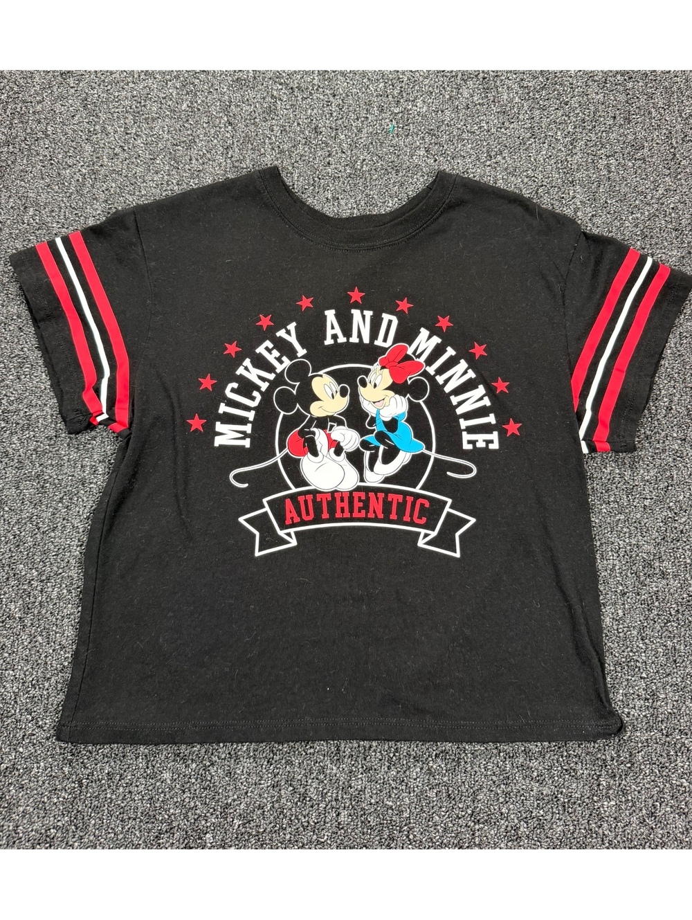 Disney Mickey and Minnie Authentic Black T-Shirt Womens